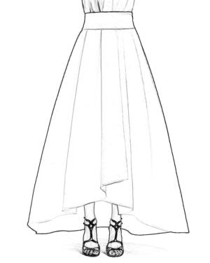Ruffle gown skirt