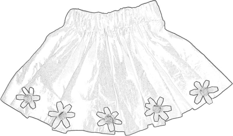Summer Skirt with flowers coloring picture