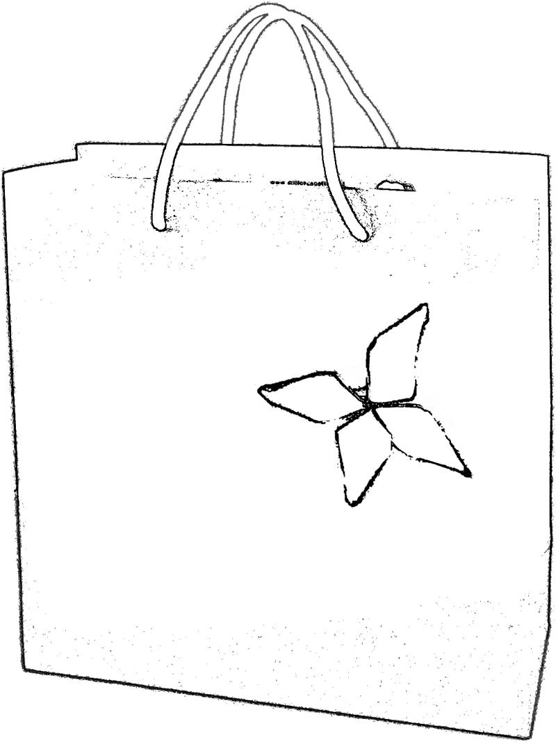 Bag with flower decoration coloring picture