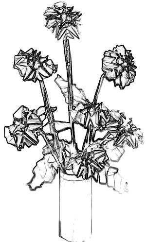 Dahlia flowers in a vase