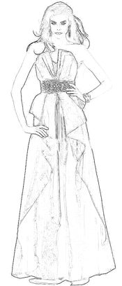 Prom dress coloring picture