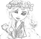 Meisje met een bloemenkroon