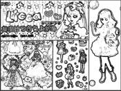 Cute dolls coloring picture
