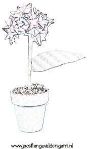 kleurplaat met een klein bloemetje in een stenen potje