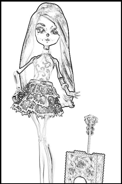 Monster High doll with paper skirt