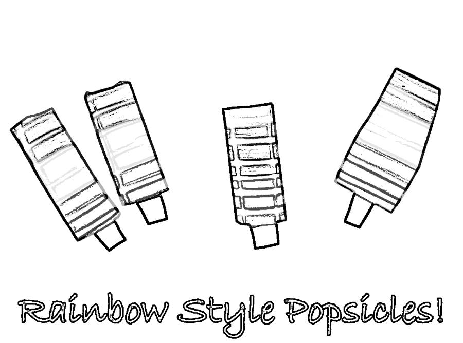 origami rainbow style popsicles colouring picture