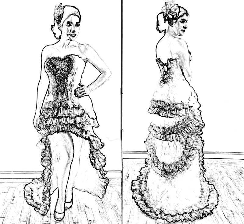 Wedding dress coloring picture