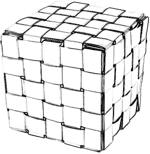 Coloring picture of a woven cube
