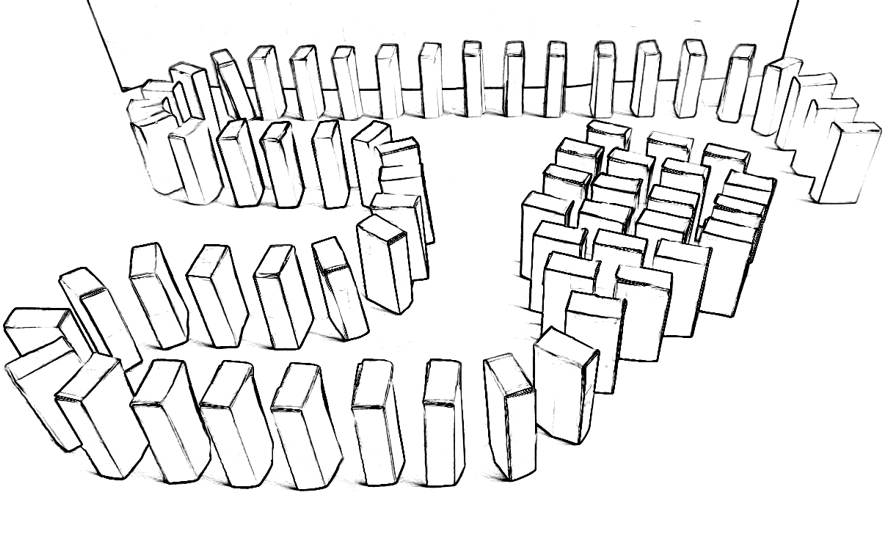 Domino blocks coloring picture