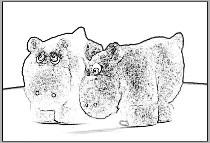 Kleurplaat van twee lieve Nijlpaarden
