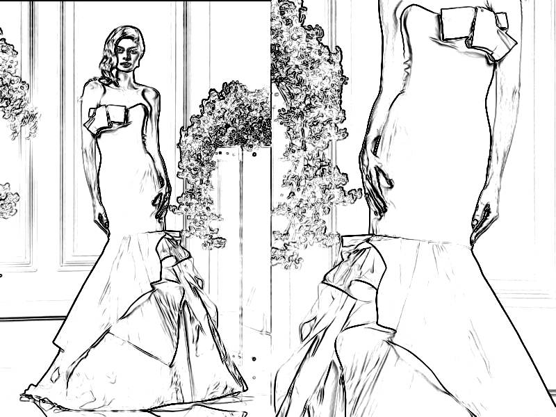 Wtoo wedding dress style Angelina coloring picture