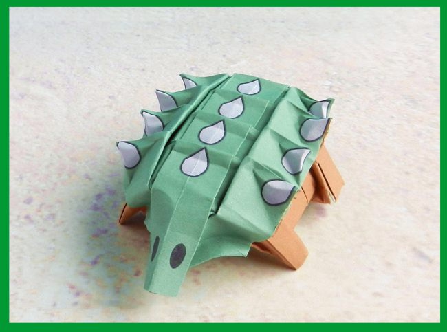 cute origami Ankylosaurus by Joost Langeveld