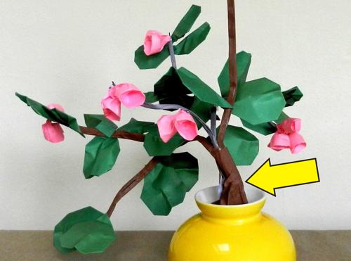 Bonsai Origami Bloem maken