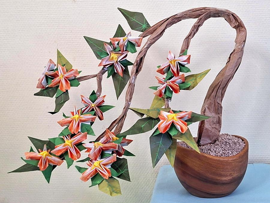 Bonsai Origami Clematis Flower