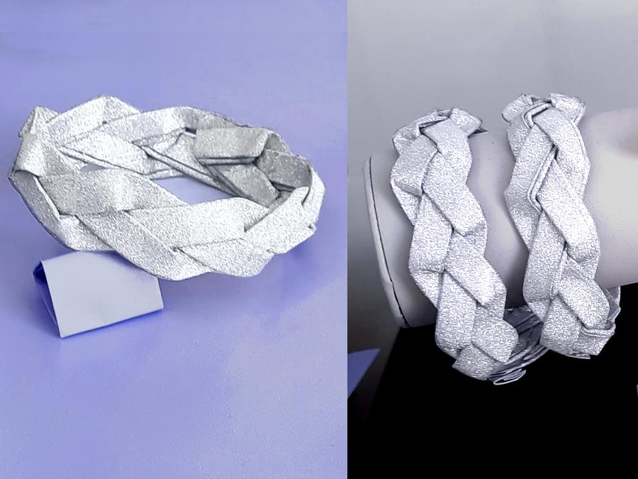 Gevlochten armbanden van zilverpapier