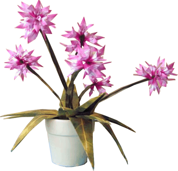 Origami plant with flowering clumps Origami plant with flowering clumps