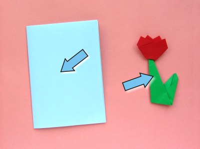 how to make an origami card with a tulip