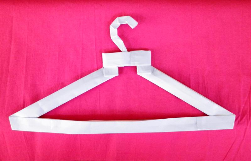 Origami clothes hanger