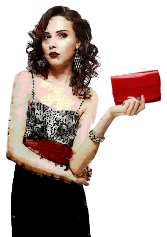 Woman with clutch