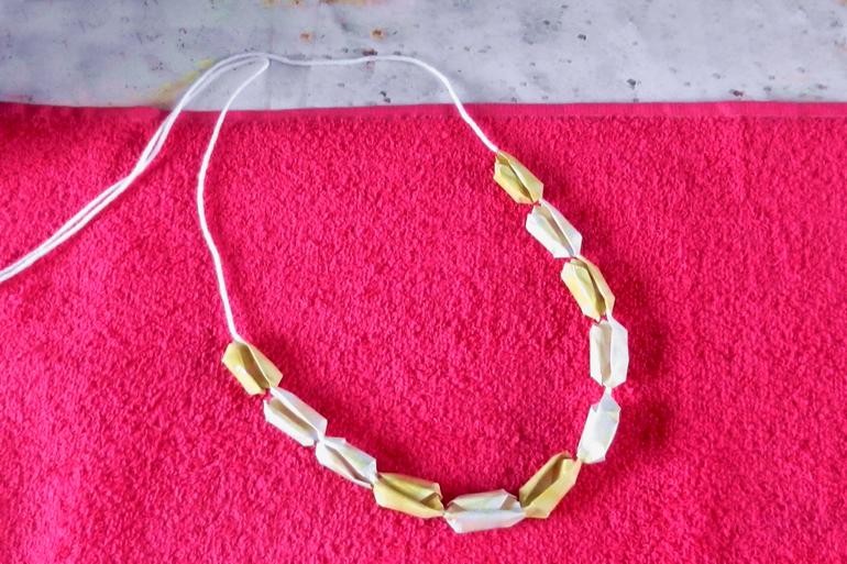 Origami Cowrie Beads necklace