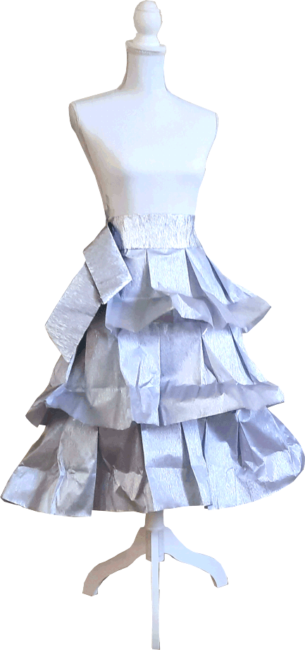 Laagjes rok van crepepapier