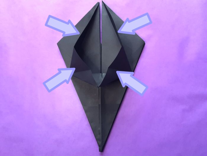 Origami Kraai vouwen