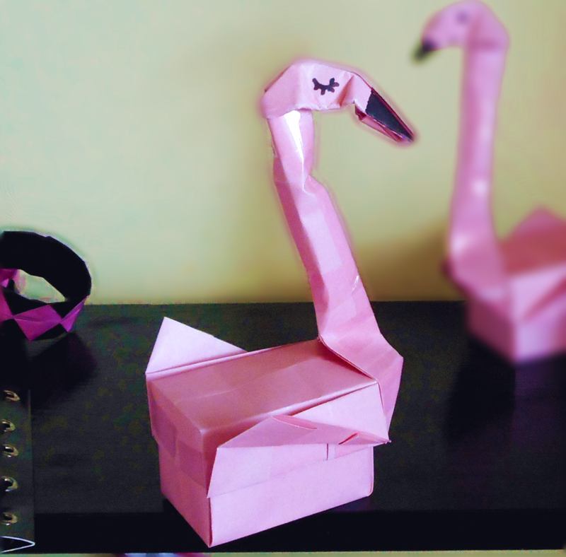 Origami Flamingo Box