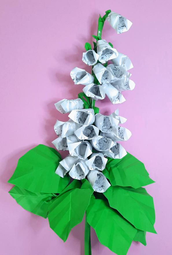 Origami Foxglove flowers