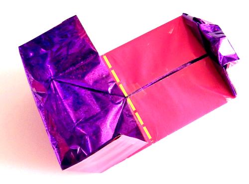 Origami gift bag with bow tutorial