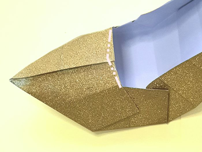 Origami hoge hakken vouwen