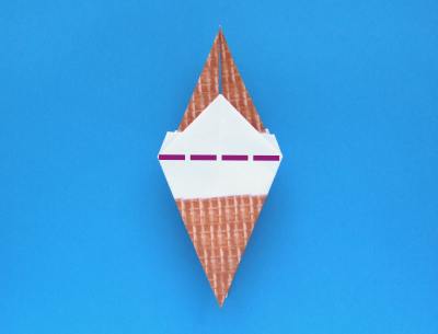 instructions for folding an origami ice cream