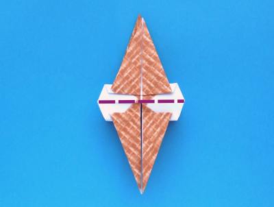 instructions for folding an origami ice cream