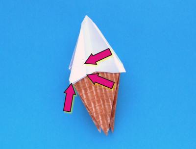 instructions for folding an origami ice cream