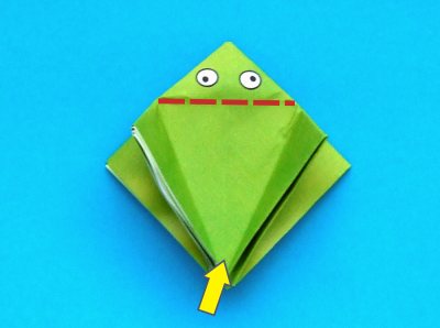 zelf een springende origami kikker maken