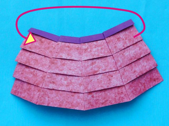 Origami laagjes rok maken