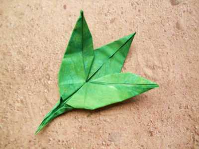 een origami blaadje