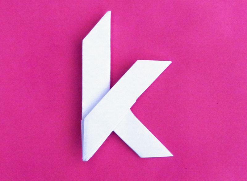 Origami letter K