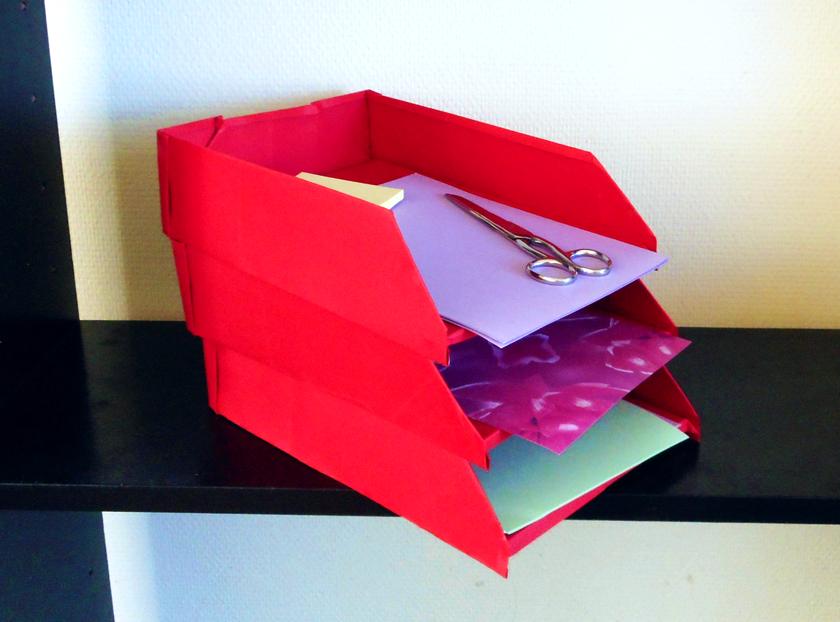 Origami letter trays