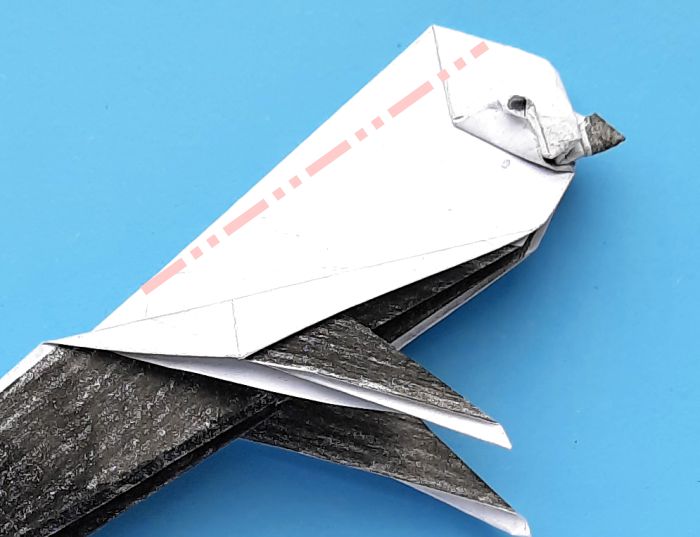 Origami Staartmees vogel vouwen