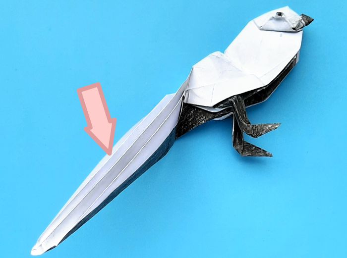 Origami Staartmees vogel vouwen