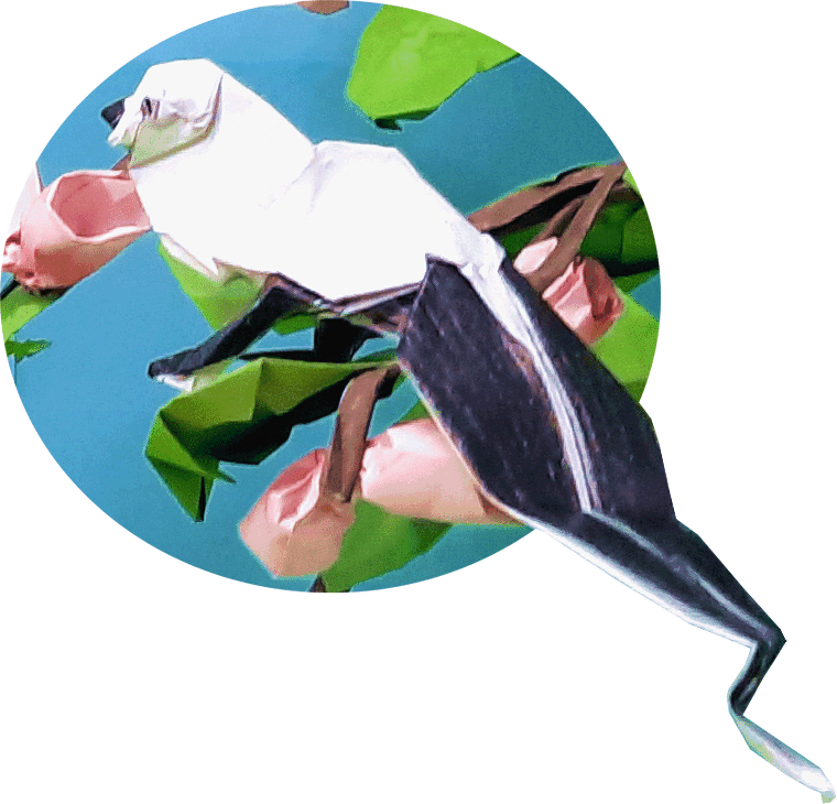 Origami Staartmees Vogel