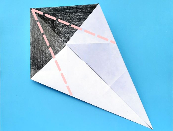 Origami Staartmees vogel vouwen