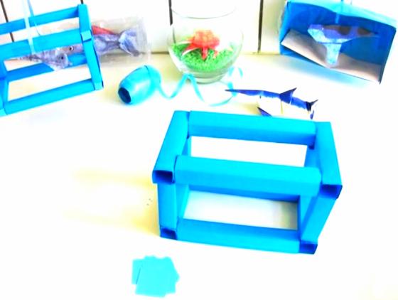 Make a paper Origami mini aquarium