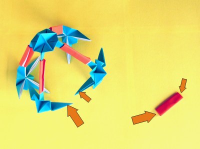 connecting the pieces of a modular origami model