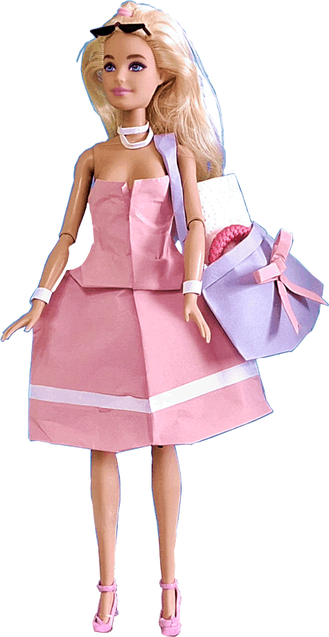 Pop in zomerjurk van papier