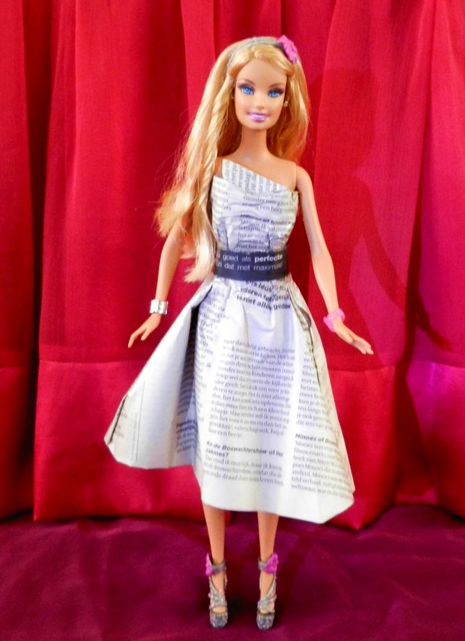 Origami newspaper dress