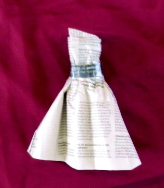 Origami newspaper dress