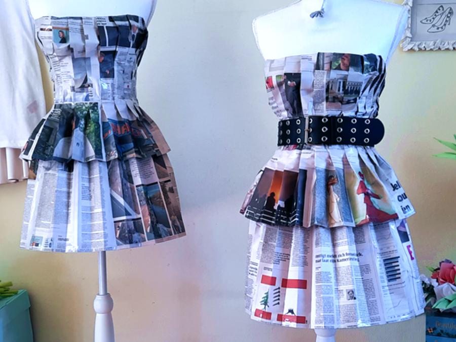 Origami Newspaper Dress