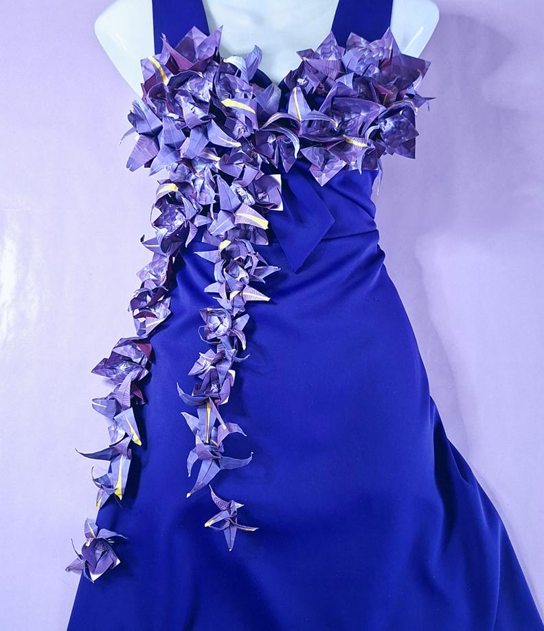 Jurk met Origami bloemen