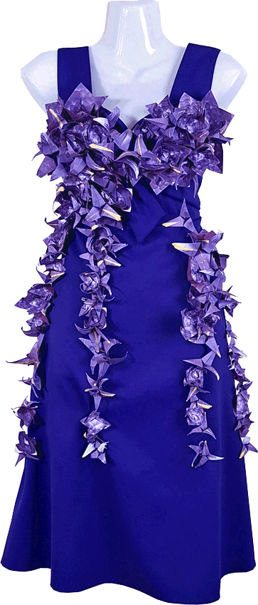 Jurk met Origami bloemen